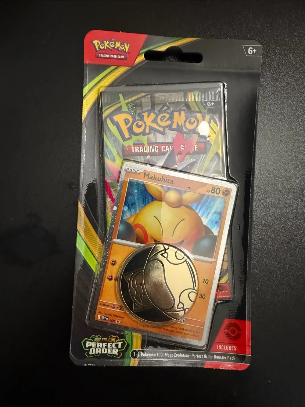 Pokémon Makuhita Booster Pack with Promo Coin - Orange Card